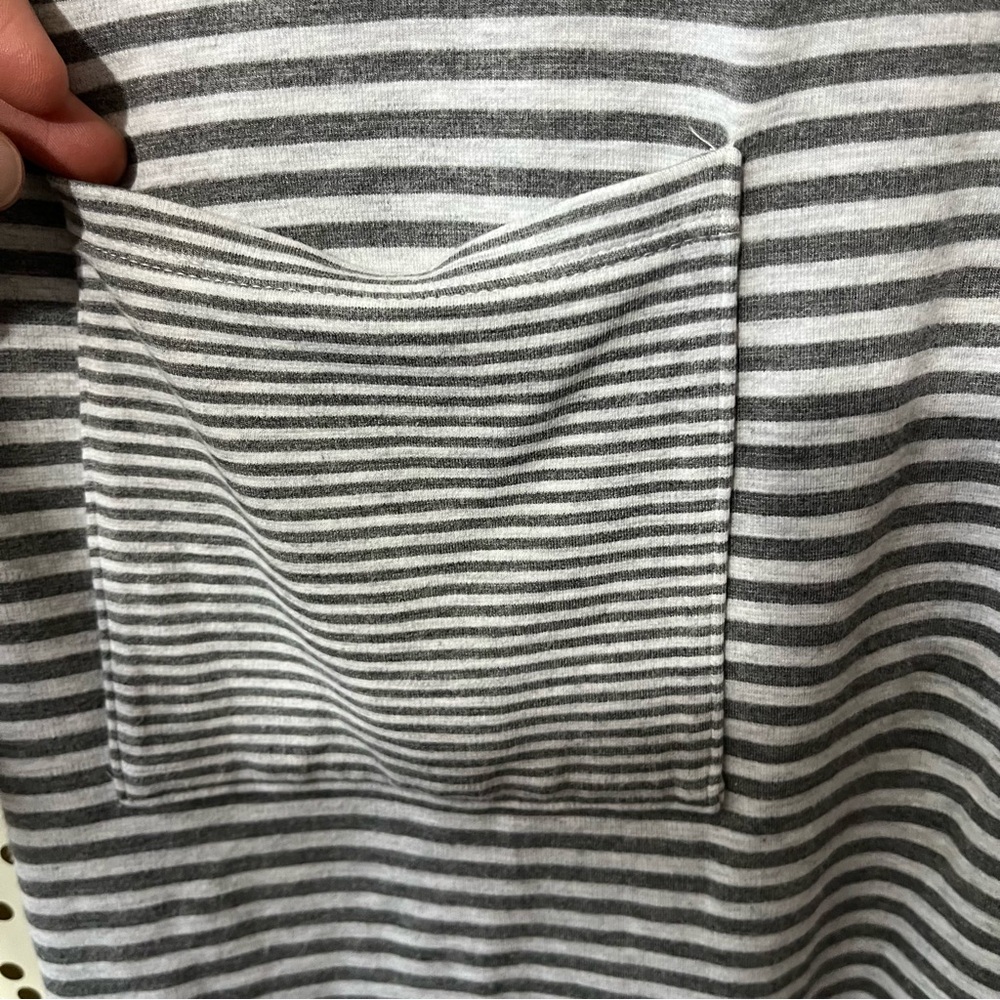 J. Jill Classic Gray and White Long Sleeve Striped Midi Dress size Small - Picture 5 of 9